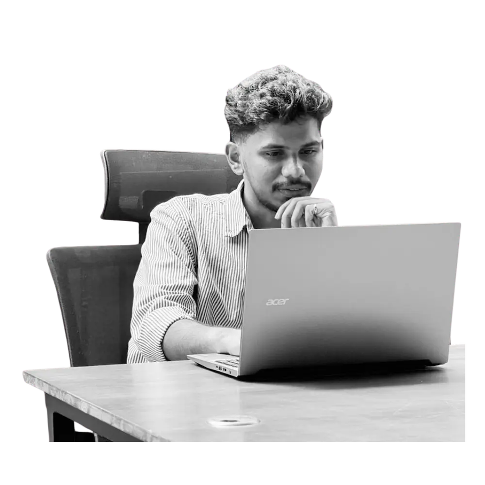 marketing consultant in kerala working in laptop